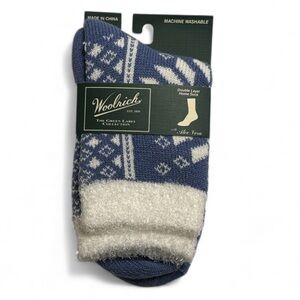 Woolrich Women's Aloe Infused Double Layer Periwinkle Home Socks